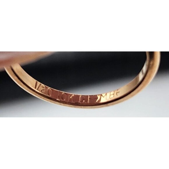 1/20  10KT GF Ring With Square Tinted Blue Faceted Stone -8 - Picture 3 of 6